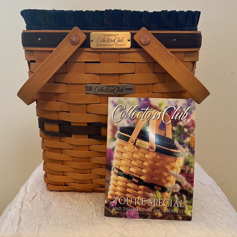 Handwoven Wood Basket 2000 Longaberger Collectors Club Membership Basket